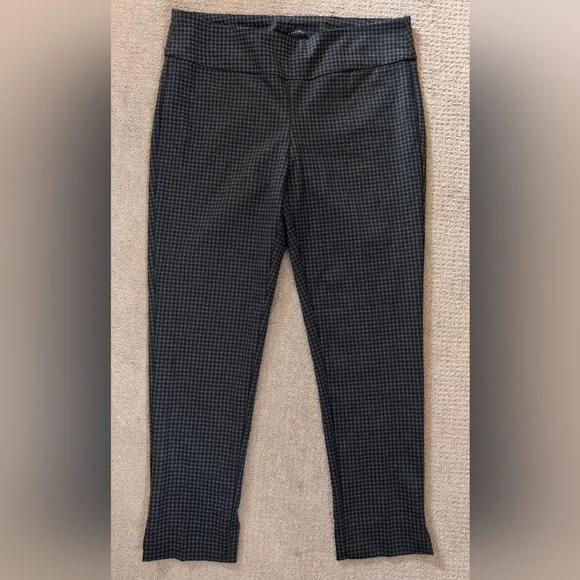 Zac & Rachel Houndstooth Black & Grey Legging/ Stretch Dress Pant - Picture 2 of 6